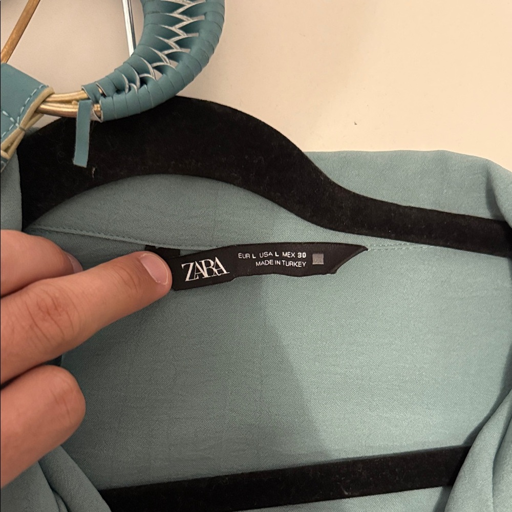 Zara Teal Jumpsuit with Belt - Picture 2 of 2